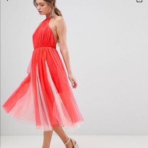 ASOS Coral Halter Dress